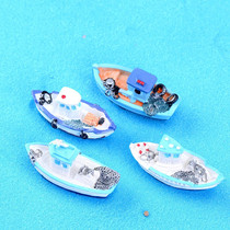 鱼缸造景地中海风格海边渔船小船造景装饰品水族仿真摆件游艇小船