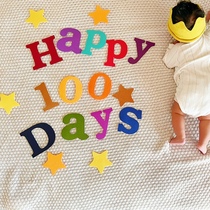 宝宝拍照背景布婴儿百天满月拍摄道具照相100天周岁生日派对布置