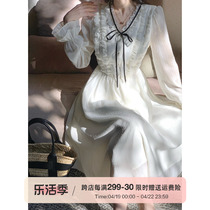 Q女家 北岛的诗/法式浪漫白色长裙夏千金温柔仙气连衣裙小众设计