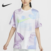 Nike/耐克官方正品2024夏季新款女士时尚印花针织短袖HF6178-100
