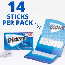 美国原装进口Trident/三叉戟木糖醇无糖口香糖原味薄荷 8条起包邮