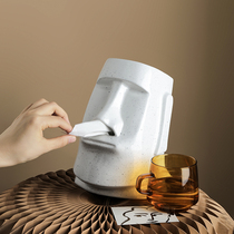 创意石像餐巾纸巾盒客厅茶几轻奢抽纸盒简约个性设计感装饰摆件