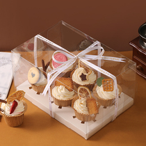 纸杯蛋糕包装盒透明6粒12个加高马芬杯子九宫格包装手提打包盒子