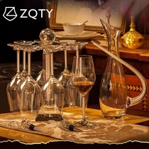 ZQTY高级进口水晶红酒杯新款轻奢高档酒具套装架子倒挂高端醒酒器