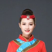 蒙古头饰少数民族藏式舞蹈女新款演出手工串珠珠演出舞蹈服装配饰
