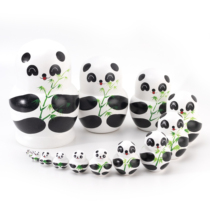 俄罗斯套娃15层熊猫风干椴木手绘创意节日礼物儿童益智玩具摆件