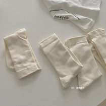 春秋奶油色系很好搭 袜子女堆堆中筒袜韩国纯色棉外穿ins潮日系