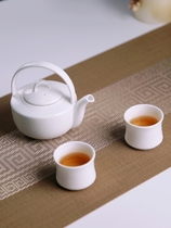 唐山骨瓷茶具 纯白日式提梁壶 竹节杯 茶壶茶杯 正品一级