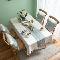 桌布布艺棉麻小清新北欧简约高档高级感轻奢长方形餐桌布茶几台布