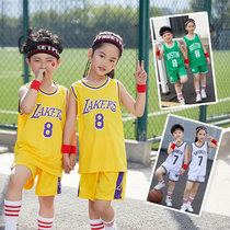 NBA五星体育篮球服套装 儿童男女运动幼儿小学生短袖科比球衣2021