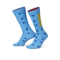 Nike logo 男女提花运动中筒训练袜篮球袜一双装蓝色 DQ0788-412