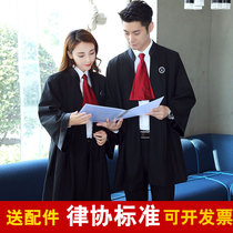律师袍男女新款律师服工作服律协标准开庭统一职业套装送领带徽章
