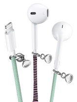 耳机高音质适用苹果13入耳式扁头手链式XR ipone12 7 8 max扁口