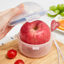 水果保鲜盒苹果收纳盒家用圆形带盖密封盒洋葱盒微波炉加热米饭盒