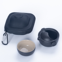 黑陶快客杯一壶一杯整套旅行茶具套装便携包随行茶壶开业礼品定制