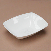 N长方碗8寸10寸异形碗 唐山纯白骨瓷碗骨质瓷透光陶瓷创意碗个性