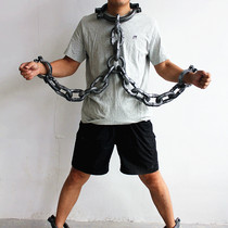 林芳万圣节表演道具塑料影视囚犯铁链脚镣手镣铁链手铐手链