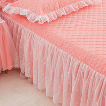 公主风蕾丝花边床裙单件夹棉加厚床笠带裙边床罩床垫保护防滑床套