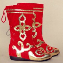 新款少数民族蒙古靴子 藏族新疆族民族I舞蹈靴 男女儿童表演藏靴