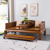 红木家具 鸡翅木山水罗汉床 中式古典明清实木罗汉床榻沙发床组合
