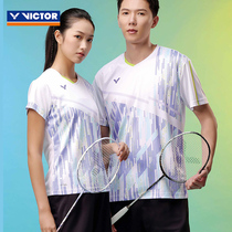 2024正品victor胜利羽毛球服速干T恤短袖男女专业比赛运动服40010