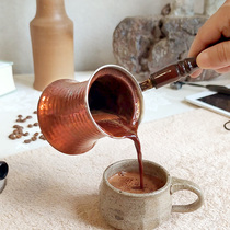 进口手工铜咖啡壶煮浓缩锤点加厚围炉煮茶欧式美式明火土耳其原装