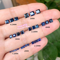 天然蓝宝石裸石戒面 方形1.5 2 2.5 3 3.5 4 4.5 5MM  蓝宝石原石