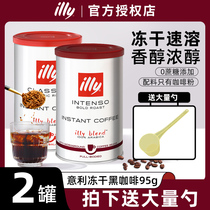 illy意利原装进口浓醇香醇味冻干速溶黑咖啡粉95g*2罐装官方正品