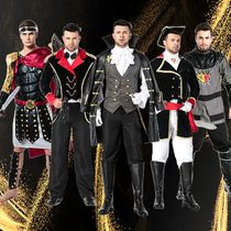 新款服装成人Cosplay男中世纪骑士国王士兵军官派对演出表演服