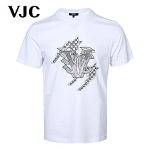 VJC 2024夏季男装新款短袖T恤刺绣上衣潮流衣 B23BA1025