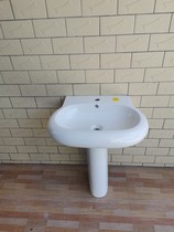 陶瓷立柱盆家用立式洗脸盆椭圆形洗手盆卫生间水槽阳台用水池65cm