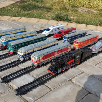 奋发仿真电动轨道模型儿童男女孩玩具和谐号蒸汽机东风4B绿皮火车