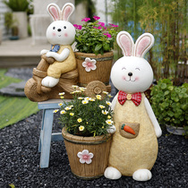 创意个性花园阳台大号可爱小兔子户外多肉植物花盆工艺品庭院摆件