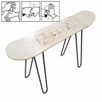 滑板凳子 支架 滑板椅子 铁艺凳子专业加枫板面 长板可用
