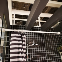 【IKEA/宜家国内代购】 博塔仁 浴帘杆子 可伸缩弹簧免打孔 白色
