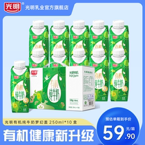 光明有机纯牛奶梦幻盖250ml*10盒纯奶整箱纯牛奶早餐