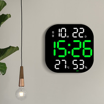 新款创意简约数字大挂钟led大字体电子钟静音夜光挂墙客厅钟表