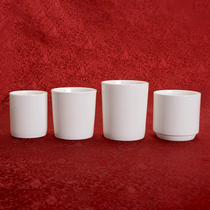 无把茶杯 直筒杯 纯白色骨瓷杯 透过高档陶瓷杯 酒店餐具