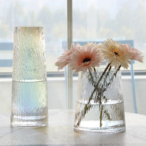 北欧玻璃花瓶 透明创意客厅插花玫瑰百合康乃馨鲜花干花花器摆件