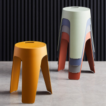 塑料凳子加厚成人家用餐桌高方板凳现代简约时尚创意北欧椅子圆凳