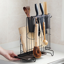 多功能厨房用品置物架刀架餐具筷勺收纳架菜板砧板沥水架子家用
