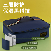 日式学生纯色手提饭盒袋防水防油牛津布加厚铝箔分格餐盒午餐包