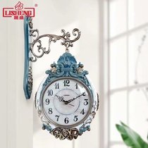 欧式双面挂钟客厅轻奢大气石英钟表复古静音美式家用现代创意时钟
