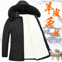 中老年人羊毛棉袄女皮毛一体加厚保暖棉衣冬季真羊皮袄外套妈妈装