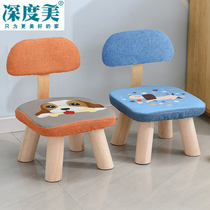 卡通小凳子实木家用小椅子时尚换鞋方圆凳沙发凳矮凳创意靠背板凳