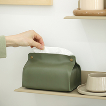 私定环保pu软皮纸巾盒餐厅桌面纯色创意纸巾套卫生间中大号抽纸盒