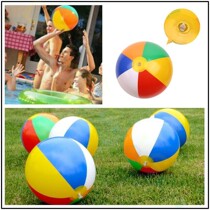 彩色充气沙滩球PVC户外戏水球成人儿童泳池玩具小孩宝宝早教球