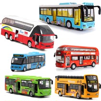 儿童玩具小汽车礼物合金金属仿真双层大巴士公交车模型声光回力车