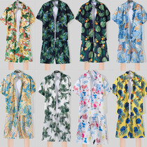 夏威夷衬衫短裤男套装港风夏季薄款海边度假沙滩短袖花衬衣两件套