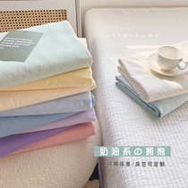 单件纯棉床单~奶油色被单全棉单人1.2床笠40支纯色1.5m床罩可定制